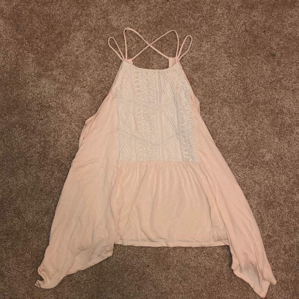 🦋Cross backed Peach Flowy Top